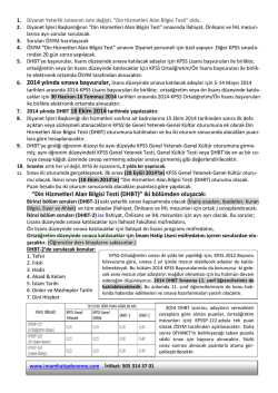 Din Hizmetleri Alan Bilgisi Testi (DHBT)