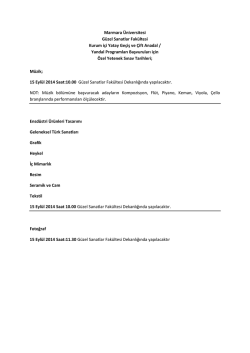 Marmara &Uuml;niversitesi G&uuml;zel Sanatlar Fak&uuml;ltesi Kurum i&ccedil;i Yatay