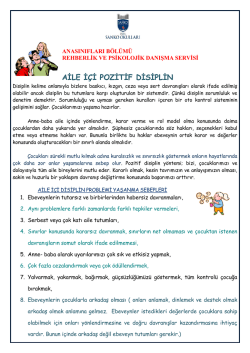 AİLE İ&Ccedil;İ POZİTİF DİSİPLİN