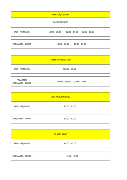 HAFTA İÇİ SSND SALI - PERŞEMBE BAYAN FİTNESS 10:00