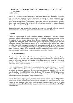 İş Sağlığı ve G&uuml;venliğine Genel Bakış ve G&uuml;venlik