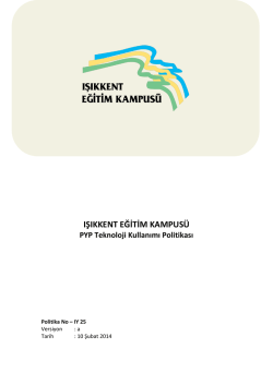 Işıkkent ICT Politikası - Işıkkent Eğitim Kamp&uuml;s&uuml;