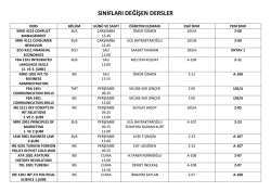 sınıfları değişen dersler