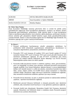 İnsan Kaynakları ve Eğitim Müdürlüğünün Görevleri