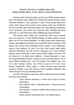 güncel finansal yatırım araçları