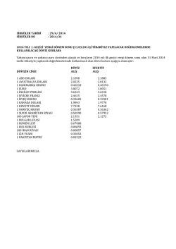 Sirküler 2014-034 - 2014 YILI 1. GEÇİCİ VERGİ DÖNEM SONU