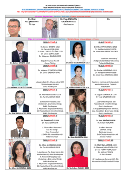 Oturum Başkanları – Session Chairmen – Председатели сессии Dr