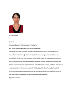 Dr. Ceylan ERG&Uuml;L - İstanbul Tıp Fak&uuml;ltesi