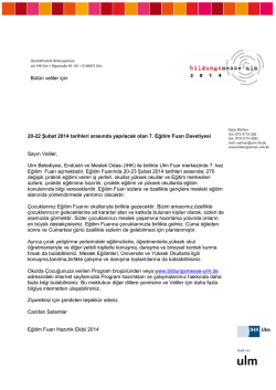 20-22 Şubat 2014 tarihleri arasında yapılacak olan 7. Eğitim Fuarı