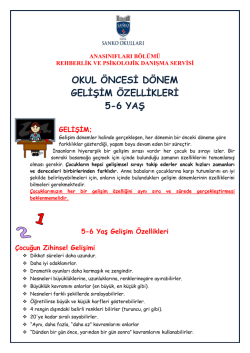 5-6 Yaş Gelişim Basamakları