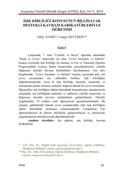 ışık kirliliği konusunun bilgisayar destekli kavram