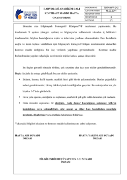TOTM-OFR-243 Radyoloji Anabilim Dalı Kontrast Madde Hasta