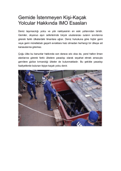Gemide İstenmeyen Kişi-Ka&ccedil;ak Yolcular Hakkında IMO Esasları