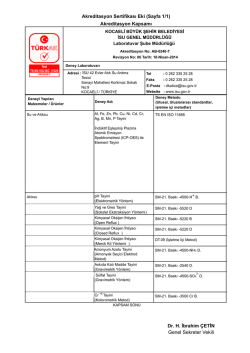 Akreditasyon Sertifikası Eki (Sayfa 1/1) Akreditasyon Kapsamı Dr. H