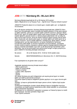 JOBAKTIV N&uuml;rnberg 05.- 06.Juni 2014