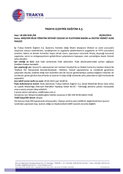 TRAKYA ELEKTRİK DAĞITIM A.Ş. - Trakya Elektrik Dağıtım A.Ş.