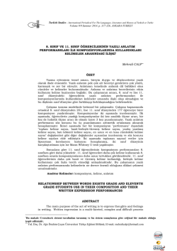 8. Sınıf ve 11. Sınıf &Ouml;ğrencilerinin Yazılı Anlatım Performansları ile