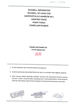 Teknik Şartname - İstanbul &Uuml;niversitesi