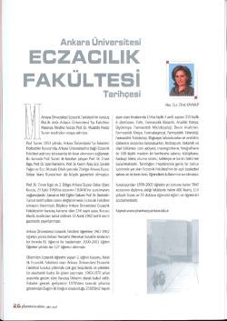 Ankara &Uuml;niversitesi Eczacılık Fak&uuml;ltesi Tarih&ccedil;esi