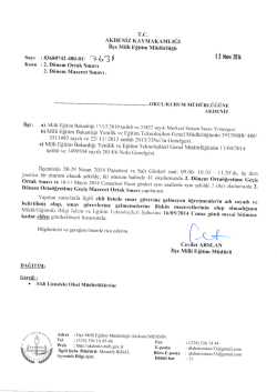 İl&ccedil;e Milli Eğitim M&uuml;d&uuml;rl&uuml;ğ&uuml; Yazısı