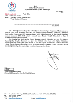 il&ccedil;e tertip komiteleri oluşumu - İstanbul Gen&ccedil;lik Hizmetleri ve Spor İl