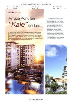 AVRUPA KONUTLARI KALE SINI TANITTI www.medyatakip.com
