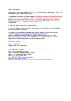 Değerli &Ouml;ğrencilerimiz, Uzaktan Eğitim programlarımızda dersler 22