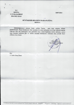 2014/3022 esas - Konya B&uuml;y&uuml;kşehir Belediyesi