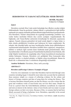 DEMİR, Muzaffer-HERODOTOS VE YABANCI K&Uuml;LT&Uuml;RLER