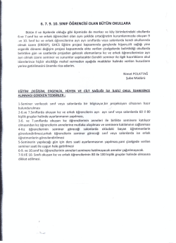 6.7.9. ve 10. sınıf &ouml;ğrencisi olan b&uuml;t&uuml;n okullarda Eğitim, değişim