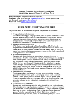 sosyo-teknik analiz ve tasarım &ouml;devi
