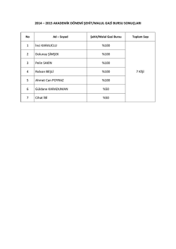 2014 – 2015 AKADEMİK DÖNEMİ ŞEHİT/MALUL GAZİ BURSU