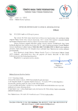 18-21 Aralık 2014 Tokat Aday Hakem Kursu