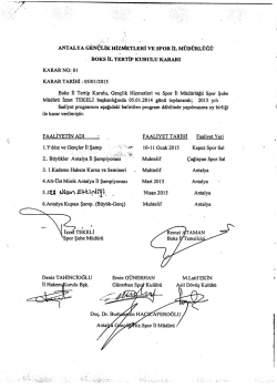 ANTALYA HİzN&icirc;ETLERI vE sPoR IL M&Uuml;D&Uuml;RL&Uuml;Ğ&Uuml;