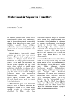 Muhafazak&acirc;r Siyasetin Temelleri