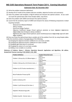 IND 2105 Operations Research Term Project (10 %