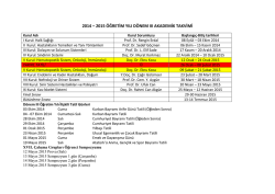 2011 &ndash; 2012 &Ouml;ĞRETİM YILI D&Ouml;NEM III AKADEMİK TAKVİM TASLAĞI