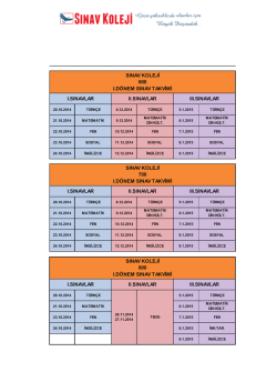 ı.sınavlar ıı.sınavlar ııı.sınavlar sınav koleji 800 ı.dönem sınav takvimi