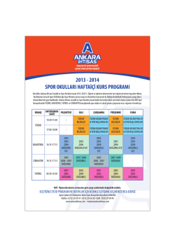 2013-2014 sPoR 0KuLLııRı HAErııi&ccedil;i KuRs PRoGRAMı