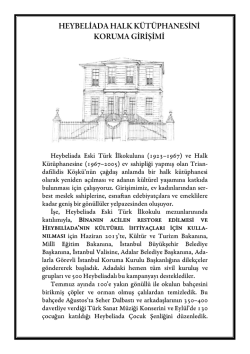 HEYBELİADA HALK K&Uuml;T&Uuml;PHANESİNİ KORUMA GİRİŞİMİ
