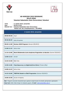 AB HORIZON 2020 PROGRAMI BİLGİ G&Uuml;N&Uuml; İstanbul Sabahattin
