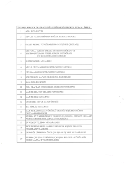 işe başlamak i&ccedil;in personelin getirmesi gereken evrak listesi