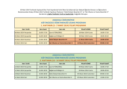 (3 - 7 mart 2014) telafi programı ana