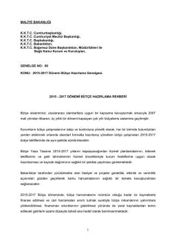 MALİYE BAKANLIĞI K.K.T.C. Cumhurbaşkanlığı