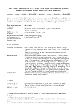 2014 Malzeme Alımı İhale İlanı