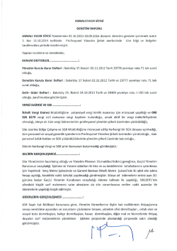 AsMALı EVLER sİTEsi DENETİM RAPORU