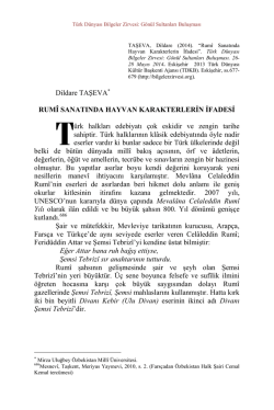 Dildare TAŞEVA RUM&Icirc; SANATINDA HAYVAN