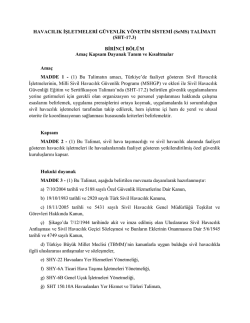 Havacılık İşletmeleri G&uuml;venlik Y&ouml;netimi Ve Organizasyonu