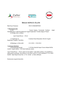 İlan Sonu&ccedil; Belgesi:3 Tıklayınız