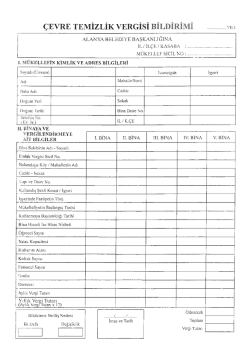 Çevre Temizlik Vergisi Bildirim Formu